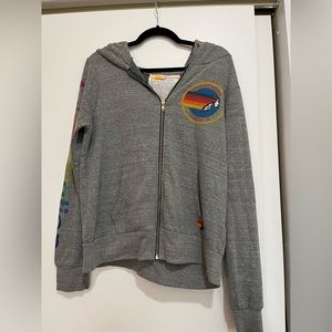 Grey aviator nation zip-up